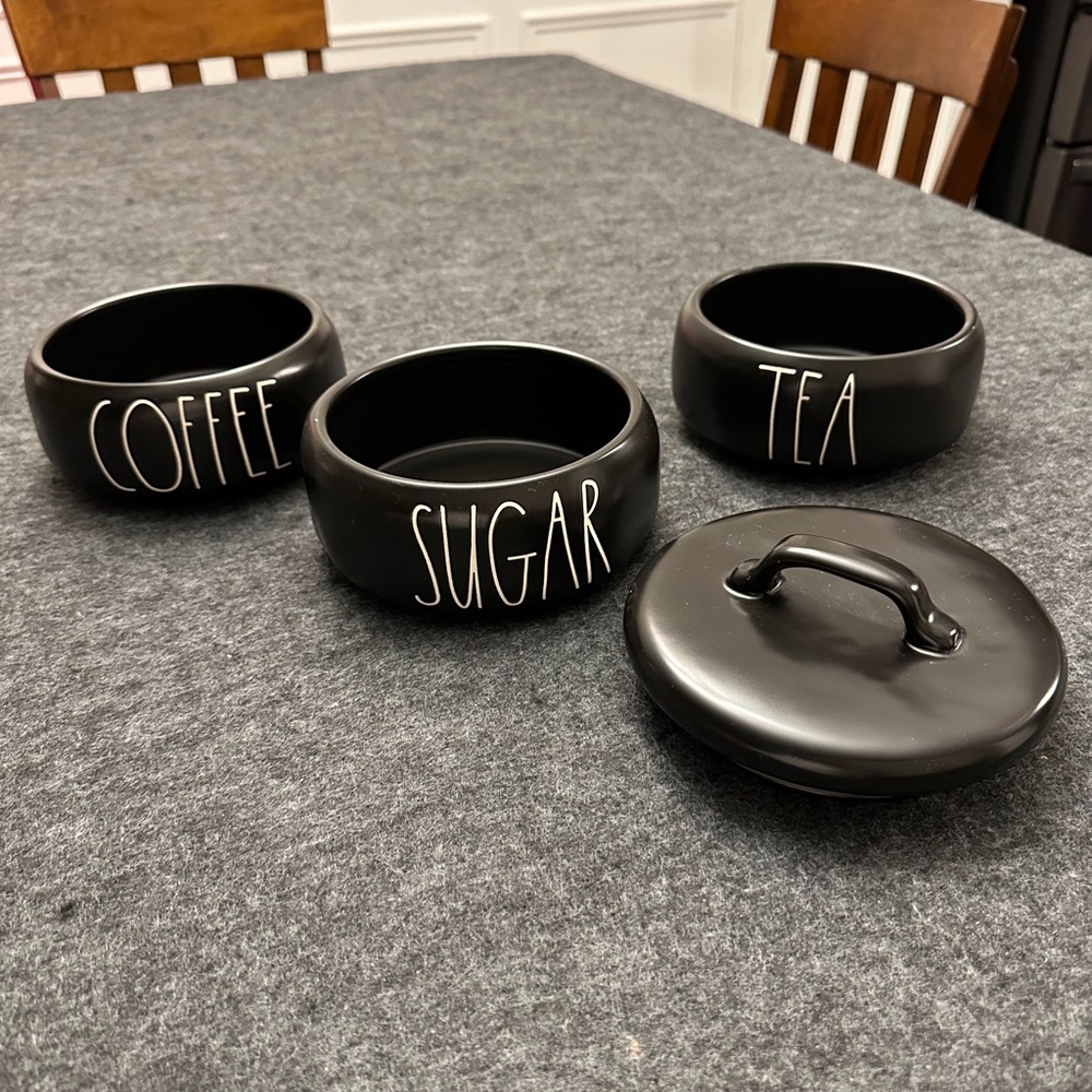 Rae Dunn Coffee Tea Sugar Stacking canister set